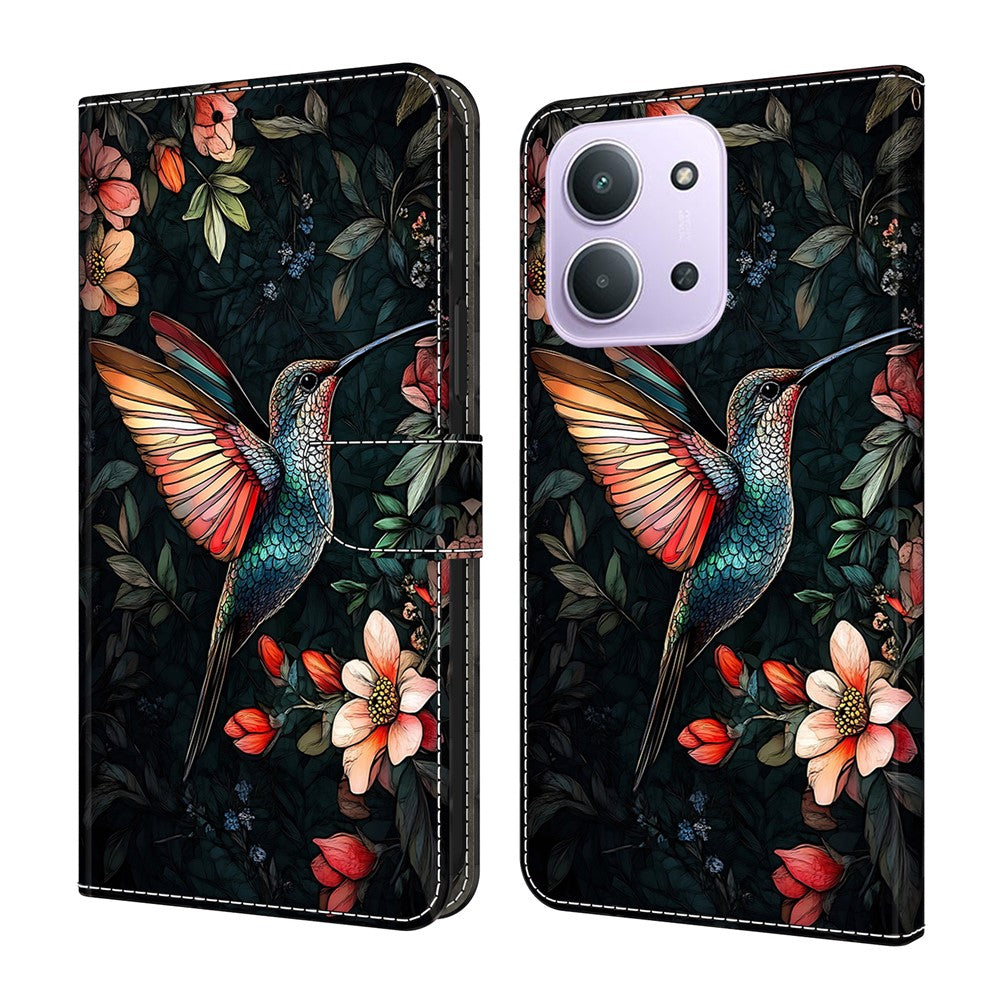 For Xiaomi Redmi 15C 4G (Global) (171mm)  /  Poco C85 4G (171mm) Leather Case Pattern Printing Wallet Stand Flip Phone Cover