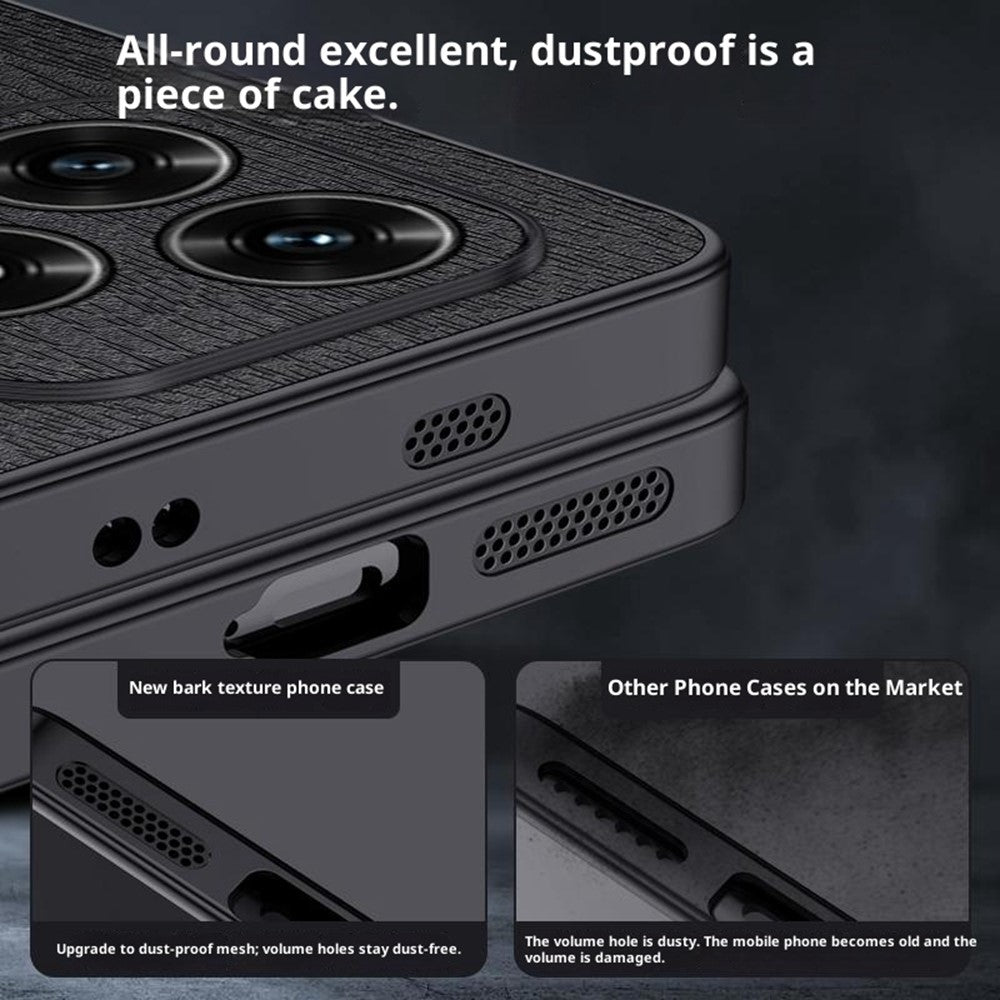 For Honor X5c 4G Etui Træstruktur PU Læderbelagt PC TPU Telefoncover
