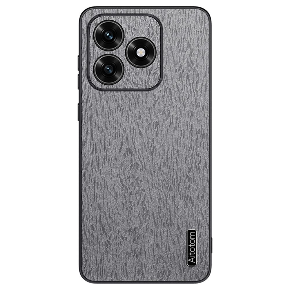 For Honor X5c 4G Etui Træstruktur PU Læderbelagt PC TPU Telefoncover