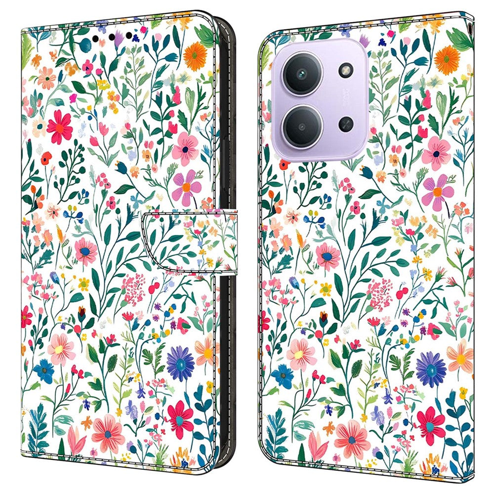 For Xiaomi Redmi 15C 4G (Global) (171mm)  /  Poco C85 4G (171mm) Case Wallet Stand Pattern Printing PU Leather Flip Phone Cover