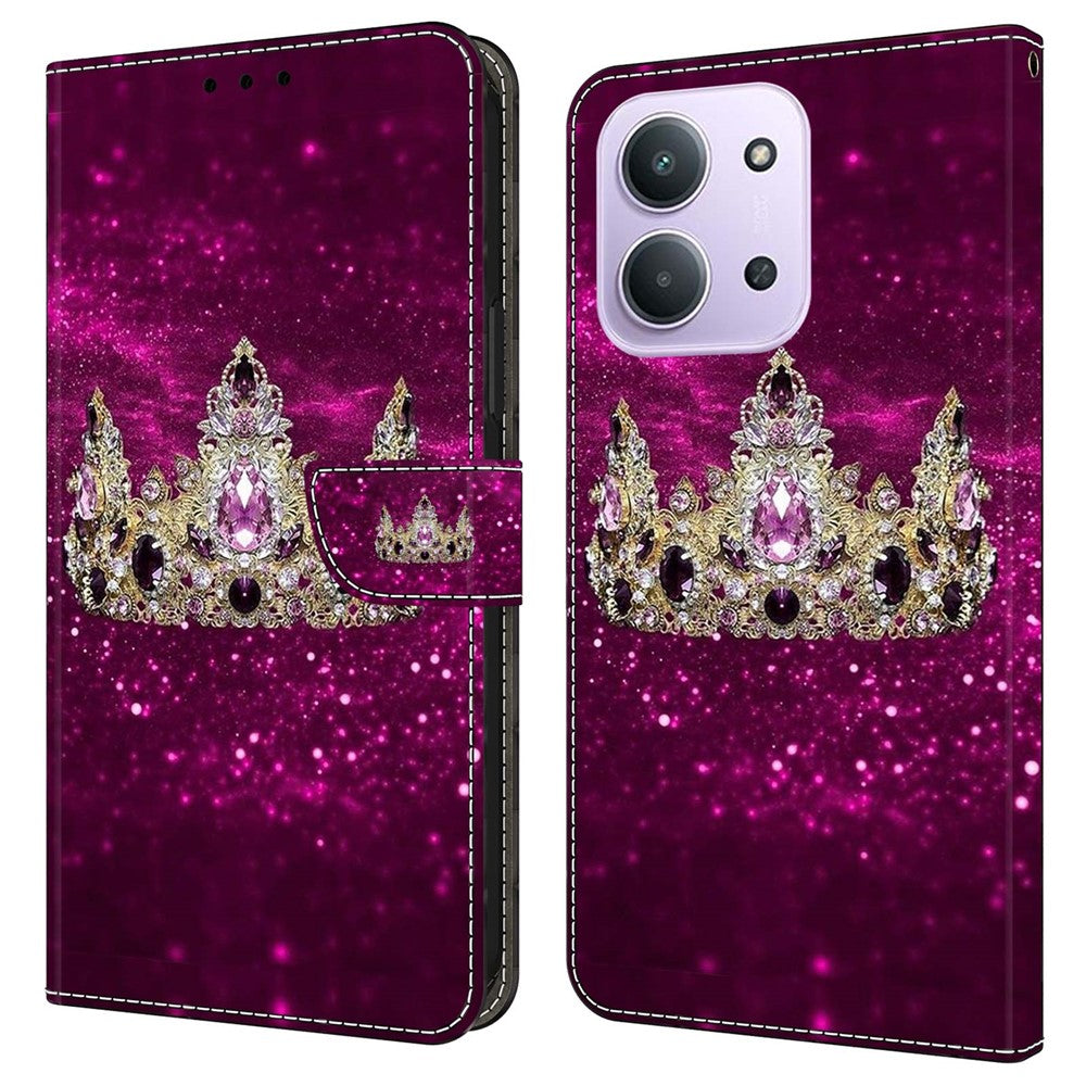 For Xiaomi Redmi 15C 4G (Global) (171mm)  /  Poco C85 4G (171mm) Case Wallet Stand Pattern Printing PU Leather Flip Phone Cover
