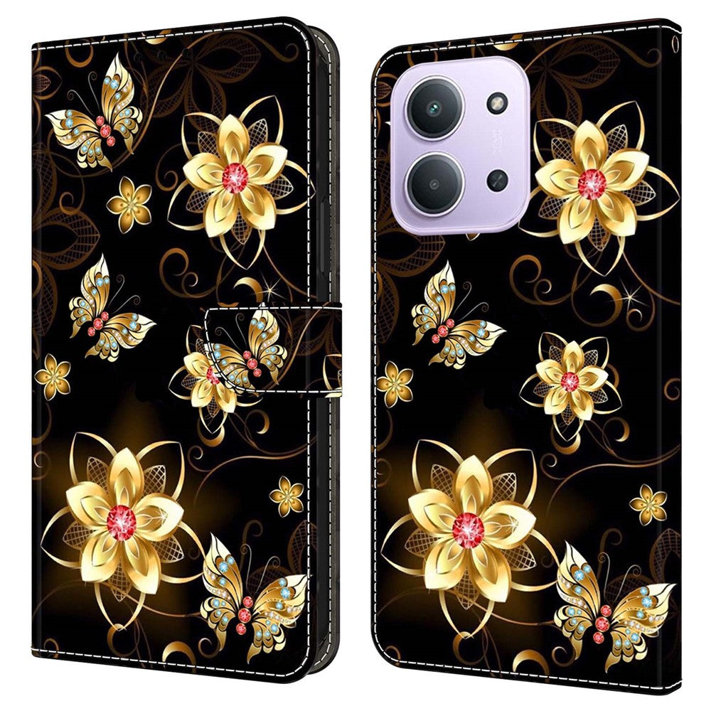 For Xiaomi Redmi 15C 4G (Global) (171mm)  /  Poco C85 4G (171mm) Wallet Case Pattern Printing PU Leather Flip Stand Phone Cover