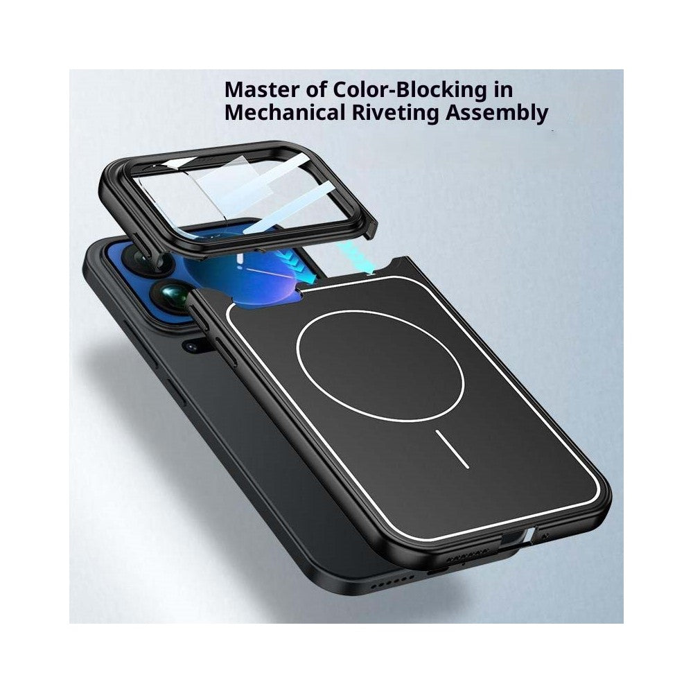 GKK For Xiaomi 17 Pro Max Case with Lens Film Detachable Camera Cover Contrast Color Frame Line PC Phone Shell Magnetic Case