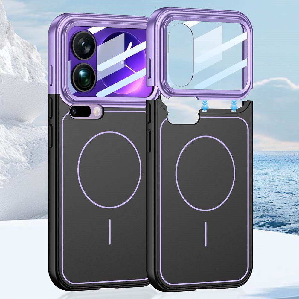 GKK For Xiaomi 17 Pro Max Case with Lens Film Detachable Camera Cover Contrast Color Frame Line PC Phone Shell Magnetic Case
