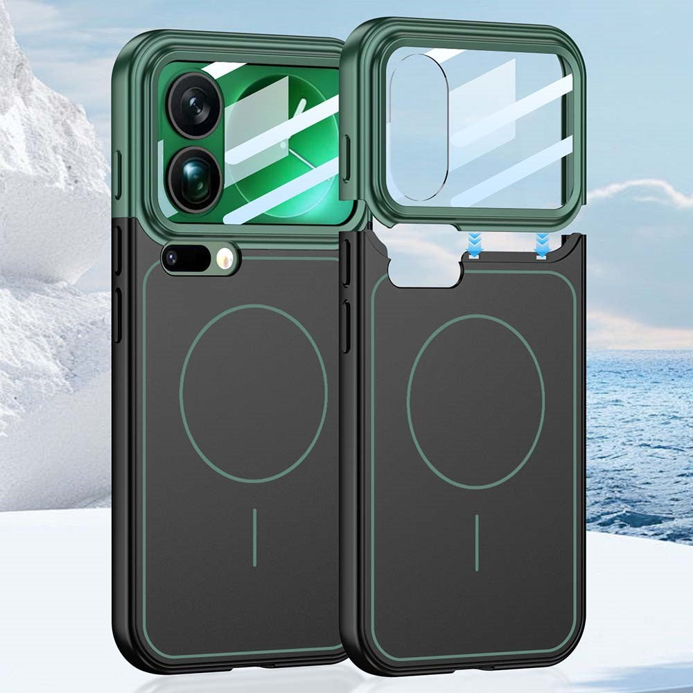 GKK For Xiaomi 17 Pro Max Case with Lens Film Detachable Camera Cover Contrast Color Frame Line PC Phone Shell Magnetic Case