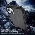 For iPhone 15 Plus / 14 Plus Skin-touch Case Carbon Fiber Texture PC + TPU Back Cover Compatible with MagSafe