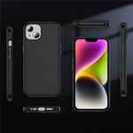 For iPhone 15 Plus / 14 Plus Skin-touch Case Carbon Fiber Texture PC + TPU Back Cover Compatible with MagSafe