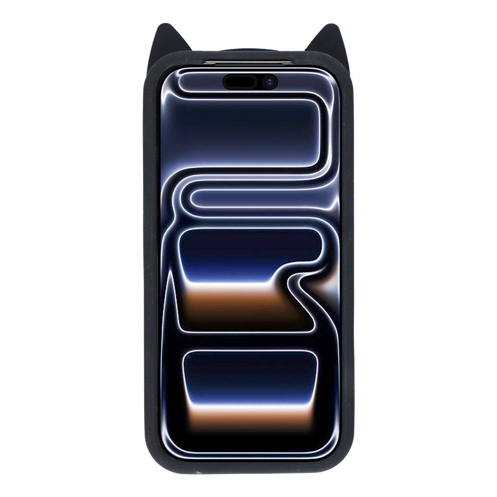 For iPhone 17 Pro Silicone Case 3D Moustache Cat Protective Phone Cover