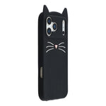 For iPhone 17 Pro Silicone Case 3D Moustache Cat Protective Phone Cover