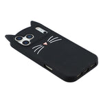For iPhone 17 Pro Silicone Case 3D Moustache Cat Protective Phone Cover