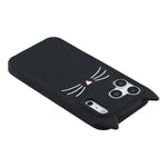 For iPhone 17 Pro Silicone Case 3D Moustache Cat Protective Phone Cover