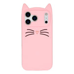 For iPhone 17 Pro Silicone Case 3D Moustache Cat Protective Phone Cover