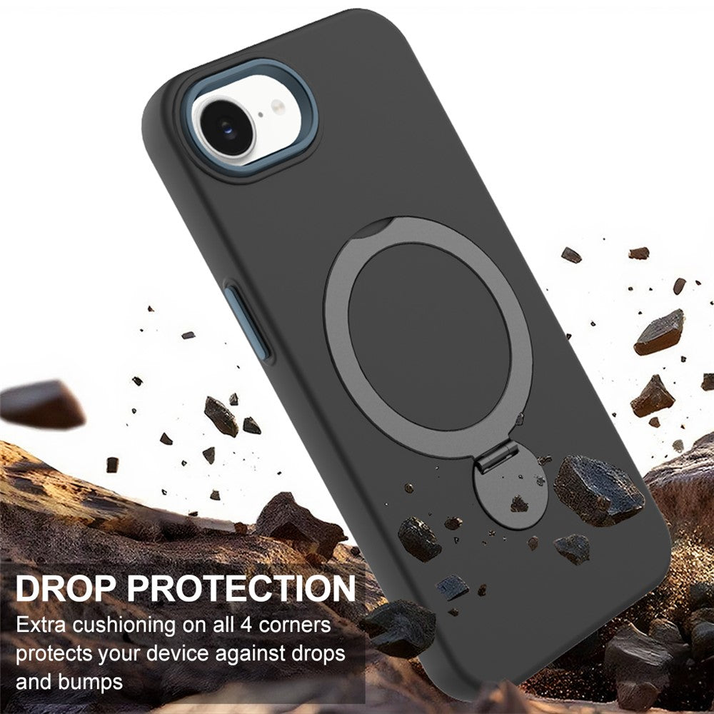 For iPhone 17th / 16th Case Compatible with MagSafe Rotating Ring Kickstand TPU + PC Phone Back Cover