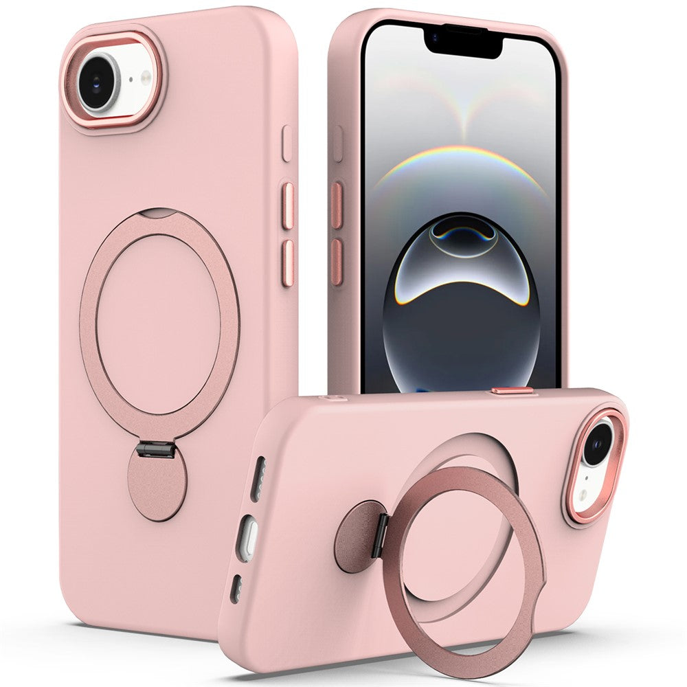For iPhone 17th / 16th Case Compatible with MagSafe Rotating Ring Kickstand TPU + PC Phone Back Cover