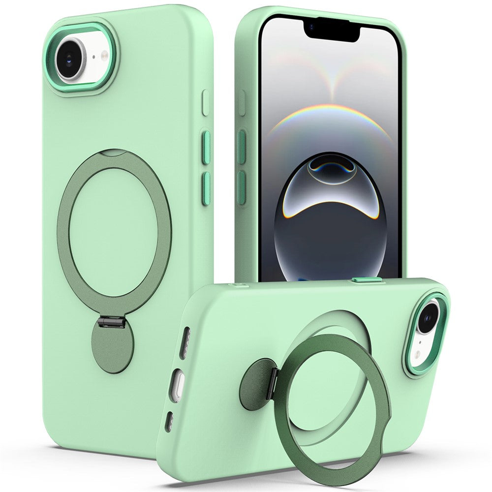 For iPhone 17th / 16th Case Compatible with MagSafe Rotating Ring Kickstand TPU + PC Phone Back Cover