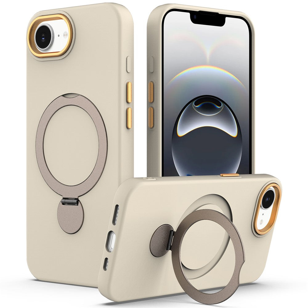 For iPhone 17th / 16th Case Compatible with MagSafe Rotating Ring Kickstand TPU + PC Phone Back Cover