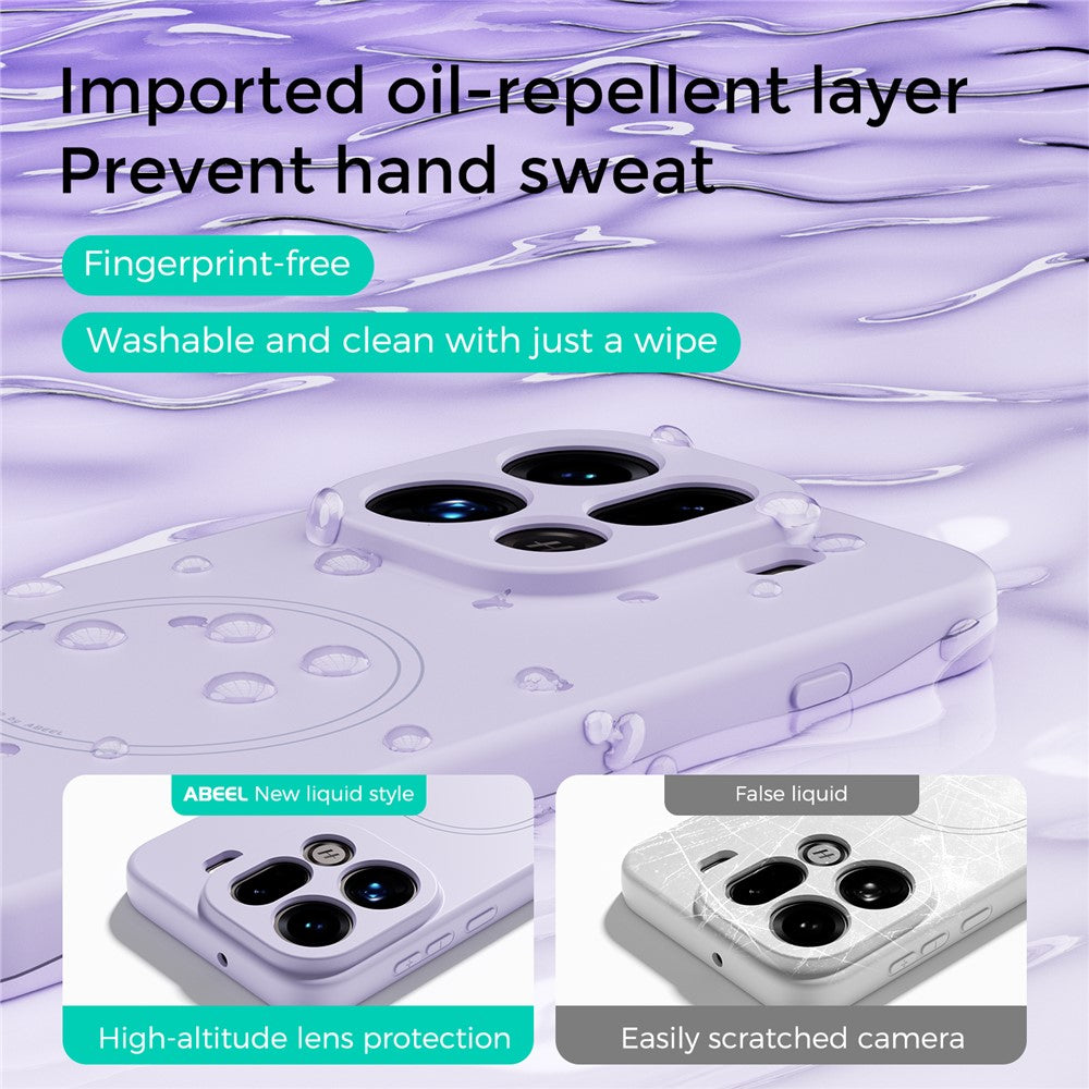 ABEEL Til Oppo Find X9 5G Magnetisk Etui Hudberøring Flydende Silikone Telefonbagcover