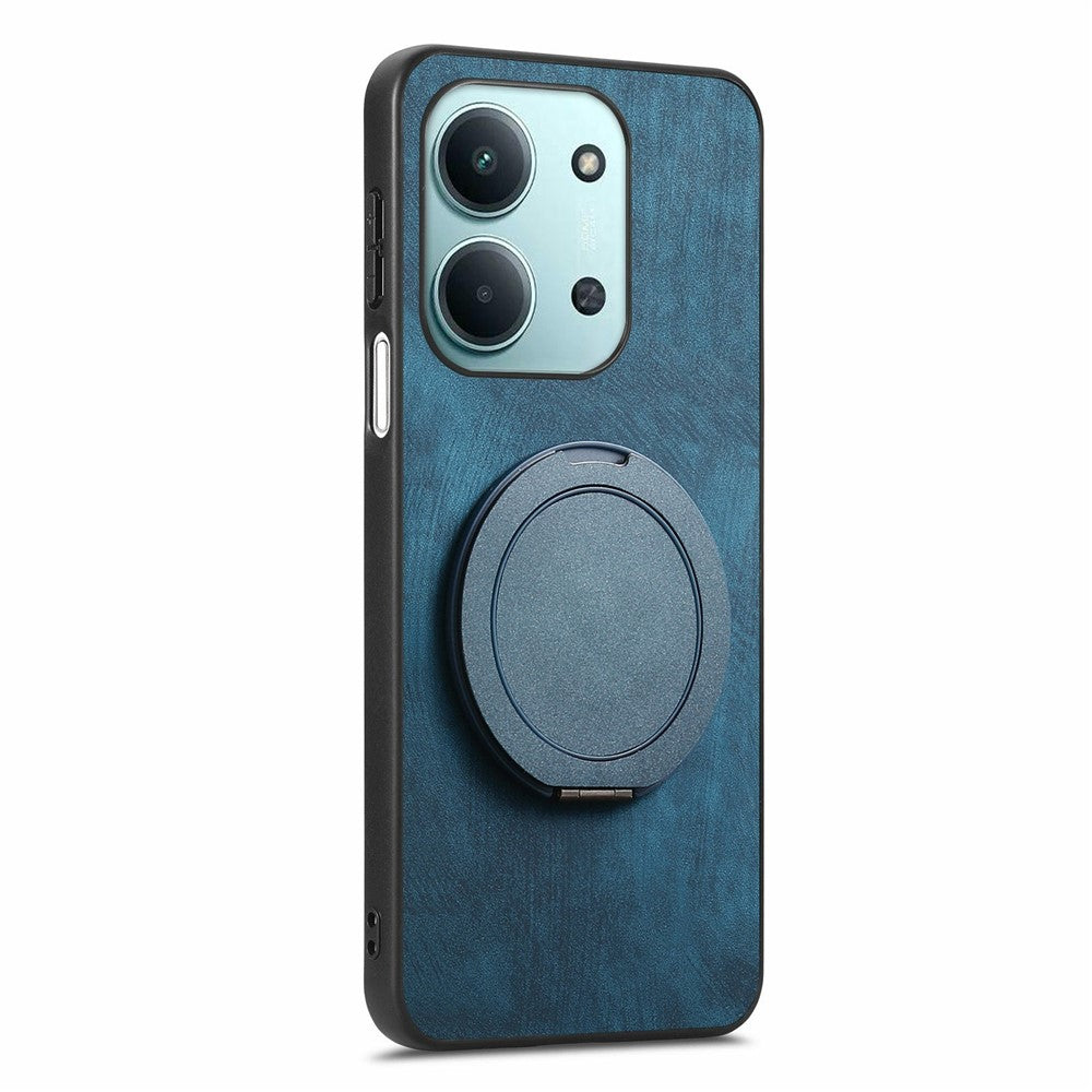 Xiaomi Redmi 15C 4G (Global) (171mm) / Poco C85 4G (171mm) mobilskal med roterande stativ Stressavlastande retro läderbaksida
