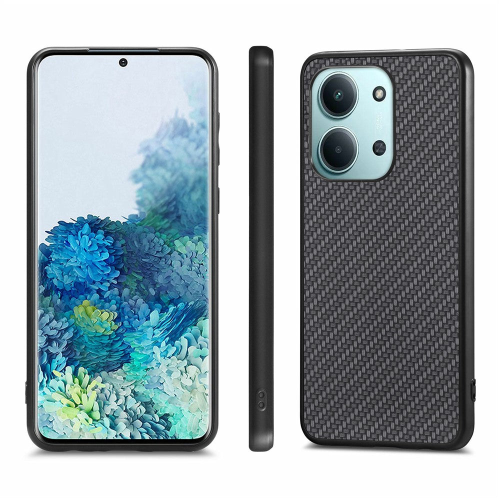 mobilskal till Xiaomi Redmi 15C 5G (EU) (173 mm) / 15C 4G (EU) (173 mm) Kolfiberstruktur PU-läder + PC + TPU-skal
