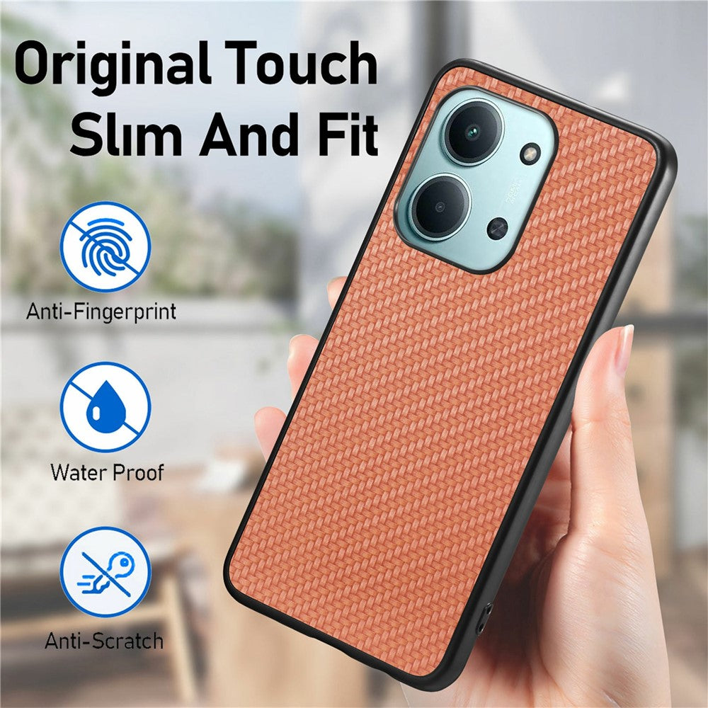mobilskal till Xiaomi Redmi 15C 5G (EU) (173 mm) / 15C 4G (EU) (173 mm) Kolfiberstruktur PU-läder + PC + TPU-skal
