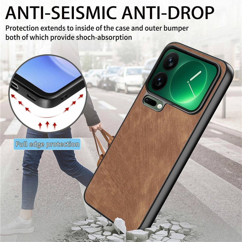For Xiaomi 17 Pro Max Case Shockproof Slim Retro Leather Phone Back Cover