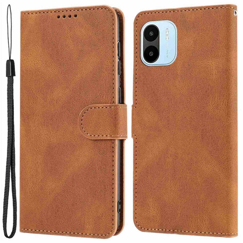 For Xiaomi Redmi A1 4G / A2 4G Full Protection PU Leather Stand Case Folio Flip Wallet Protective Cover with Strap