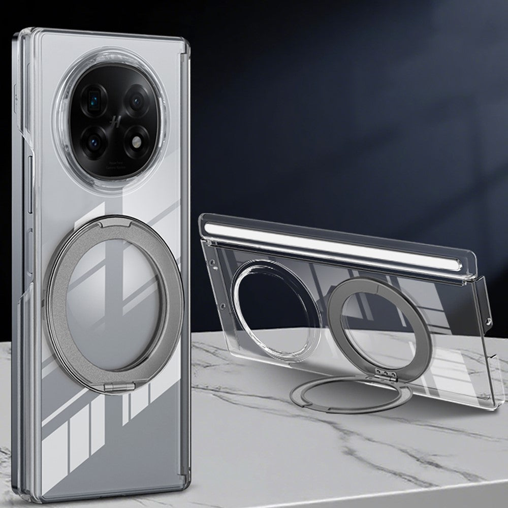 For Oppo Find N5 5G Kickstand Crystal Magnetic Case TPU PC Phone Cover Magnetic Hinge Protection