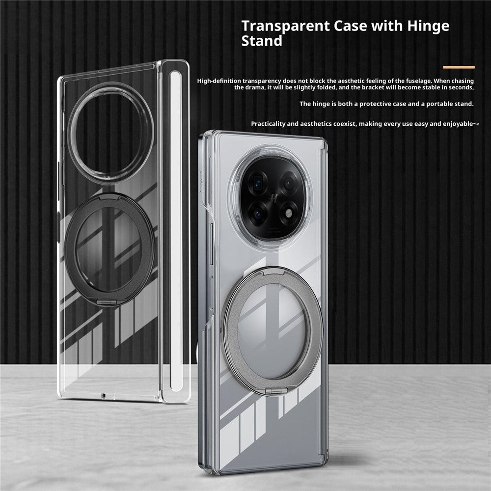For Oppo Find N5 5G Kickstand Crystal Magnetic Case TPU PC Phone Cover Magnetic Hinge Protection