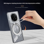 For Oppo Find N5 5G Kickstand Crystal Magnetic Case TPU PC Phone Cover Magnetic Hinge Protection