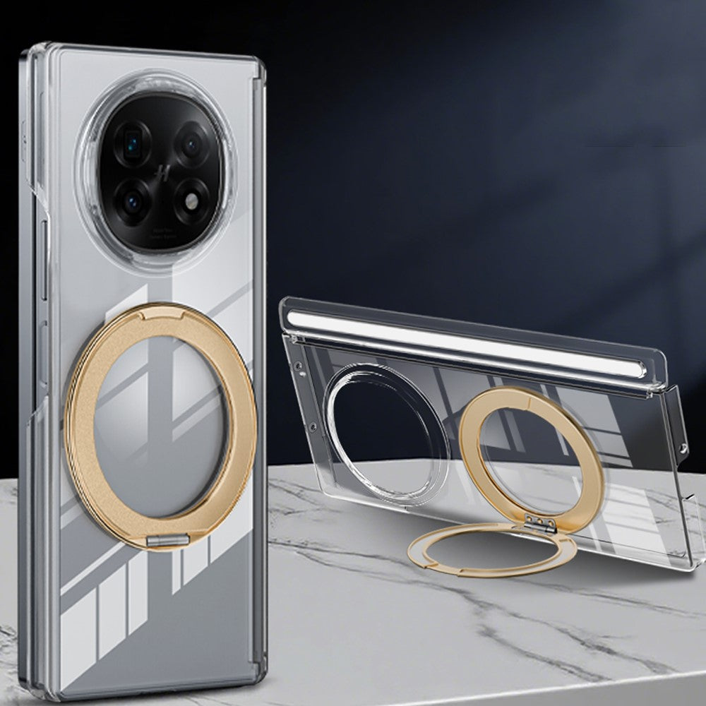 For Oppo Find N5 5G Kickstand Crystal Magnetic Case TPU PC Phone Cover Magnetic Hinge Protection