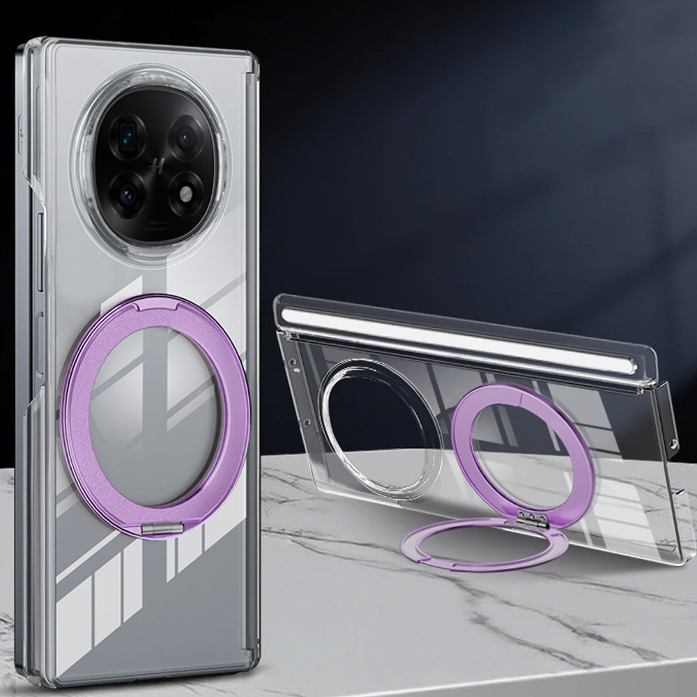 For Oppo Find N5 5G Kickstand Crystal Magnetic Case TPU PC Phone Cover Magnetic Hinge Protection