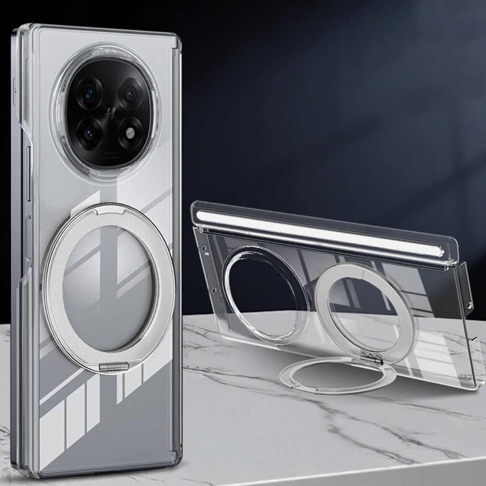 For Oppo Find N5 5G Kickstand Crystal Magnetic Case TPU PC Phone Cover Magnetic Hinge Protection