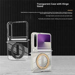 For Huawei Pura X Kickstand Crystal Magnetic Case TPU PC Phone Cover Magnetic Hinge Protection