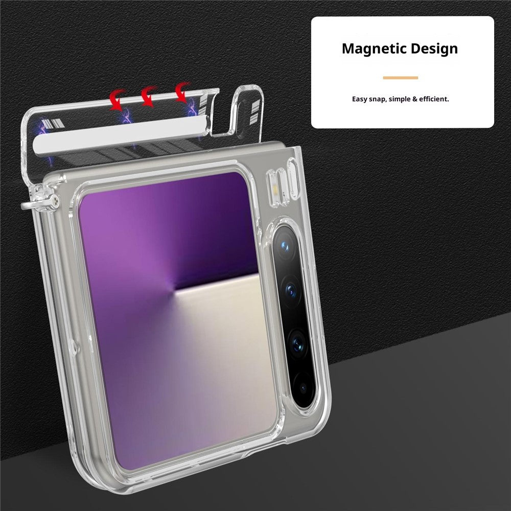 For Huawei Pura X Kickstand Crystal Magnetic Case TPU PC Phone Cover Magnetic Hinge Protection