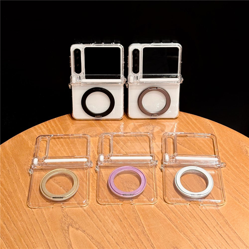 For Huawei Pura X Kickstand Crystal Magnetic Case TPU PC Phone Cover Magnetic Hinge Protection