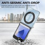 For Samsung Galaxy Z Flip6 5G Kickstand Crystal Magnetic Case TPU PC Phone Cover Magnetic Hinge Protection