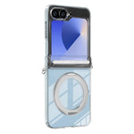 For Samsung Galaxy Z Flip6 5G Kickstand Crystal Magnetic Case TPU PC Phone Cover Magnetic Hinge Protection