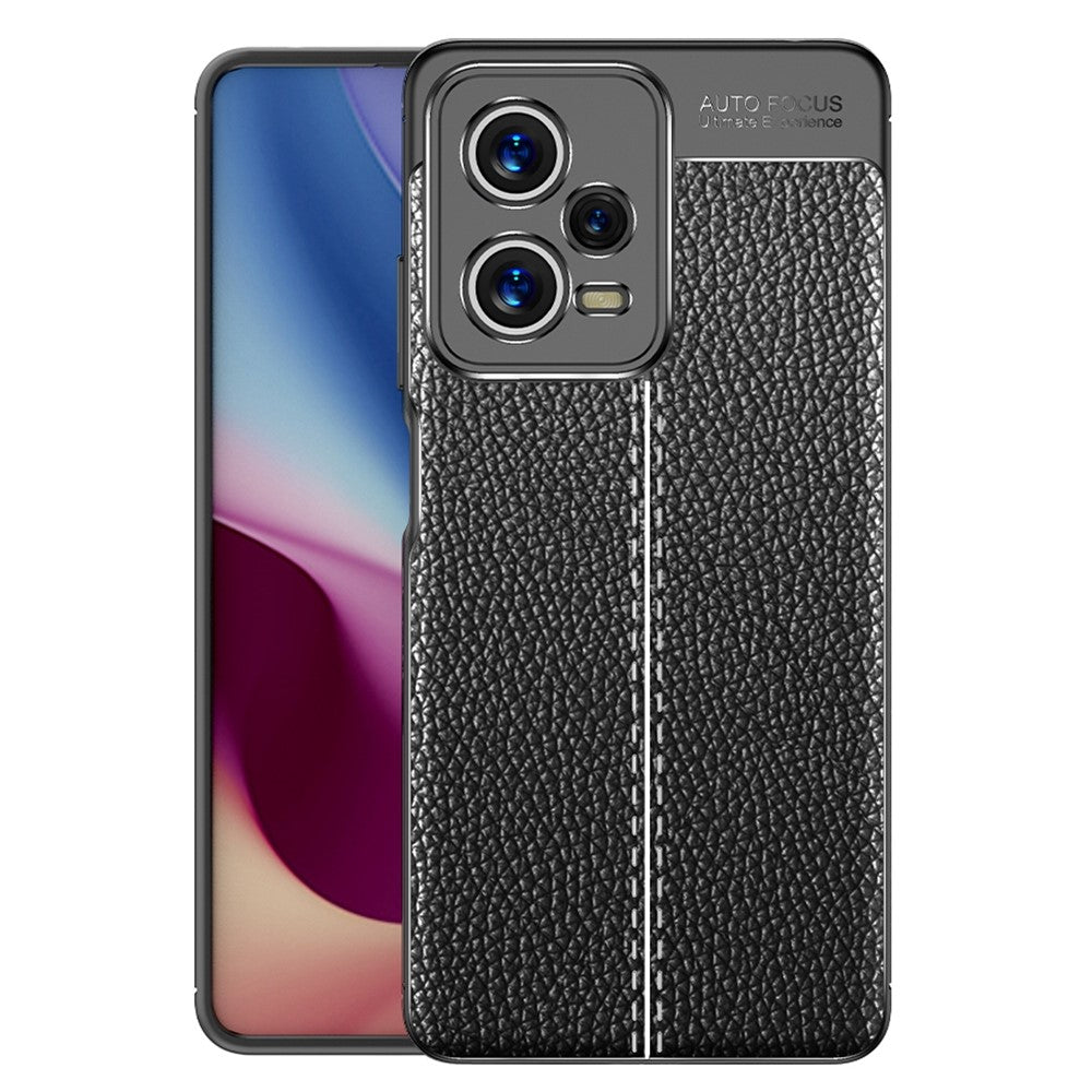 TPU-skal för Xiaomi Redmi Note 12 Pro 5G, stötsäkert skyddande mobilfodral med litchitextur