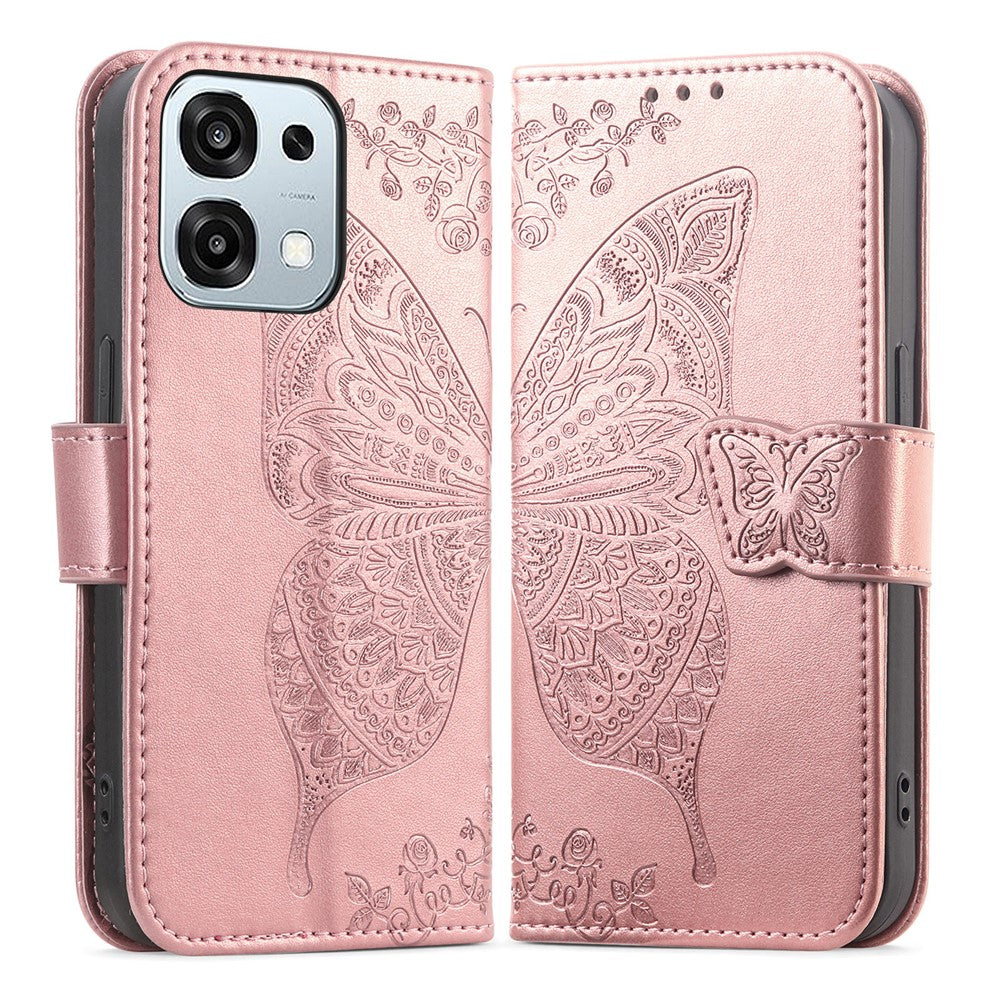 Til Oppo A6 Pro 5G / F31 5G Cover med Rem Sommerfuglemønster PU Læder Pung Telefoncover