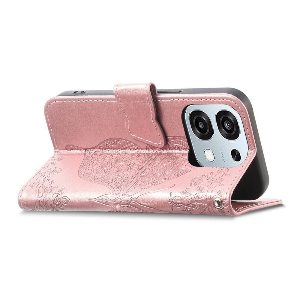 For Oppo A6 Pro 5G  /  F31 5G Case with Strap Butterfly Pattern PU Leather Wallet Phone Cover