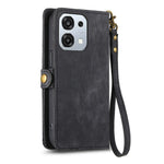 For Oppo A6 Pro 5G  /  F31 5G Case Zipper Wallet Geometry Lines Leather Phone Cover with Strap