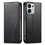 For Oppo A6 Pro 5G  /  F31 5G Case Wallet Tri-Color Stitching Leather Phone Cover with Elastic Wristband