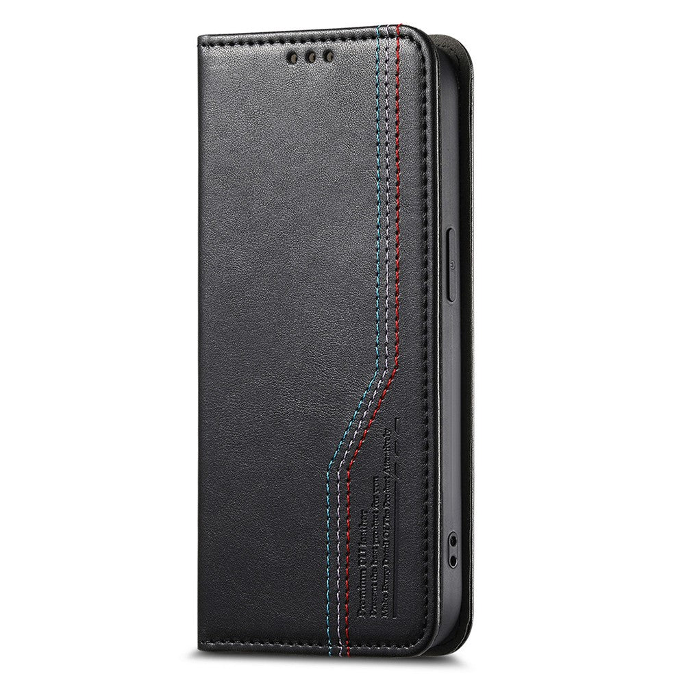 For Oppo A6 Pro 5G  /  F31 5G Case Wallet Tri-Color Stitching Leather Phone Cover with Elastic Wristband