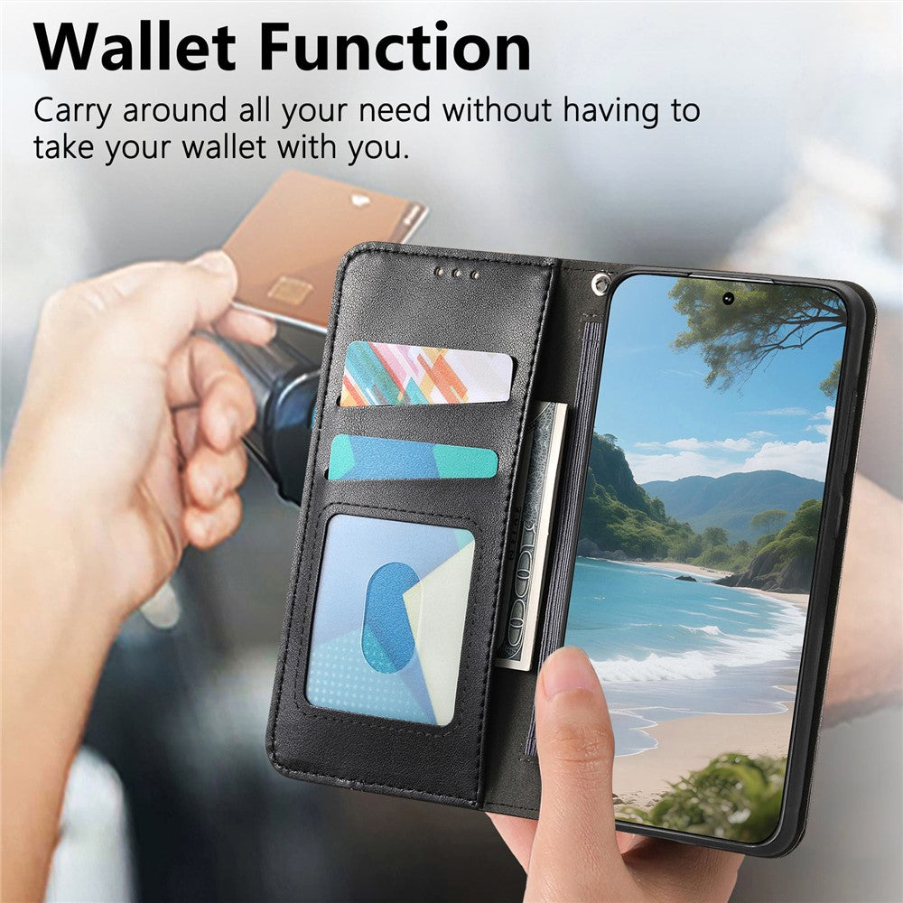 For Oppo A6 Pro 5G  /  F31 5G Case Wallet Tri-Color Stitching Leather Phone Cover with Elastic Wristband