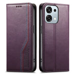 For Oppo A6 Pro 5G  /  F31 5G Case Wallet Tri-Color Stitching Leather Phone Cover with Elastic Wristband