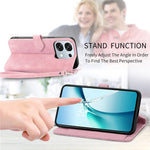For Oppo A6 Pro 5G  /  F31 5G Zipper Wallet Case with Strap Flower Imprint PU Leather Phone Cover