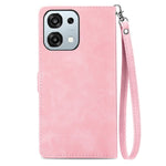 For Oppo A6 Pro 5G  /  F31 5G Zipper Wallet Case with Strap Flower Imprint PU Leather Phone Cover