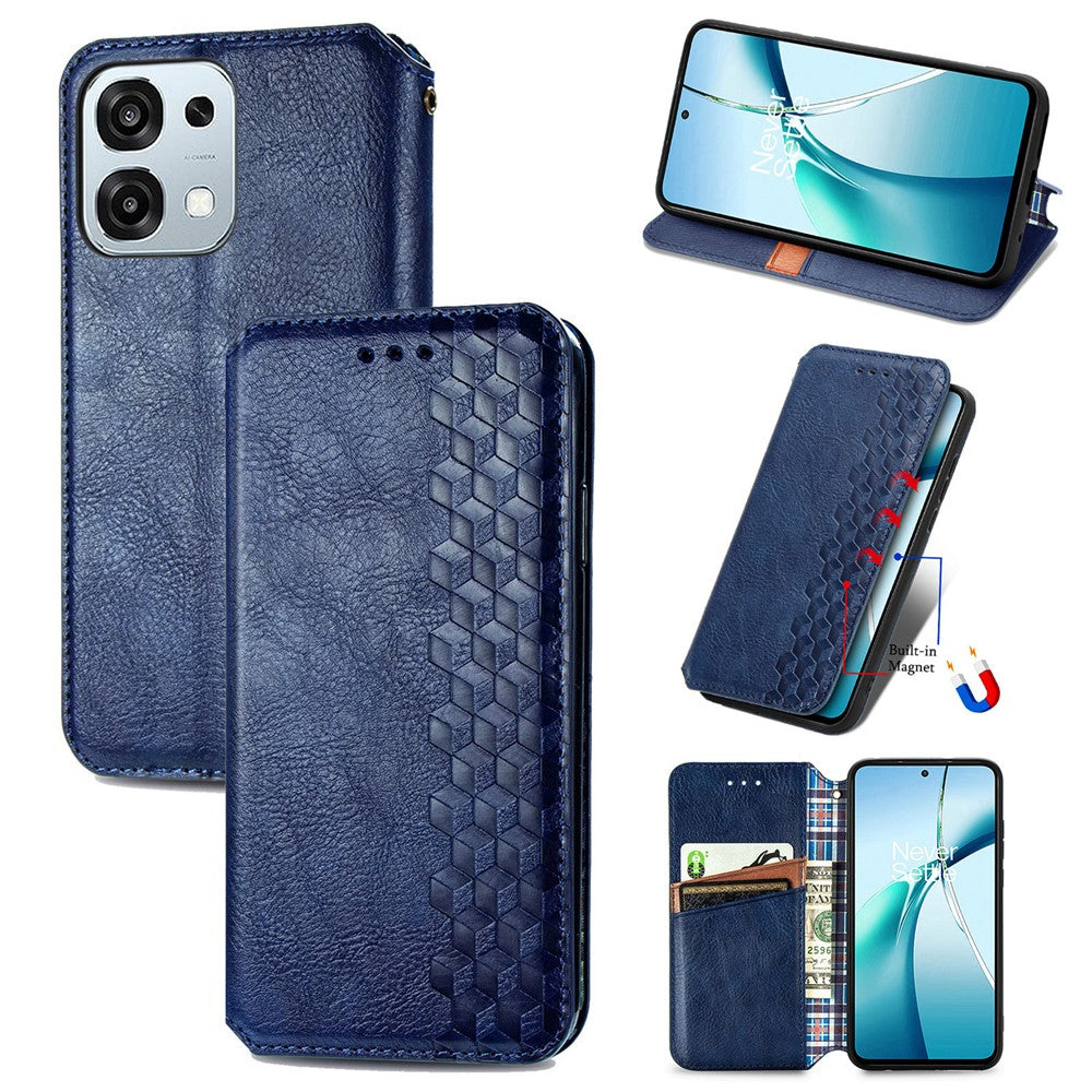 For Oppo A6 Pro 5G  /  F31 5G Case Rhombus Imprint PU Leather Wallet Phone Cover