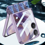 GKK For Xiaomi Mix Flip 2 Magnetic Case Ring Kickstand Electroplating Clear PC Phone Cover with Rear Screen Film