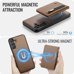 JEEHOOD til Samsung Galaxy A55 5G Cover J12 Magnetisk Aftagelig Lynlås Pung Stativ Læder Bagcover Magnetisk Cover